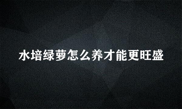 水培绿萝怎么养才能更旺盛