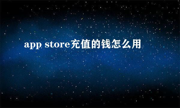 app store充值的钱怎么用