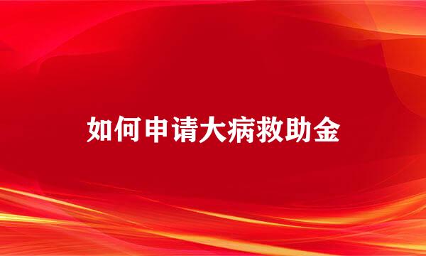 如何申请大病救助金