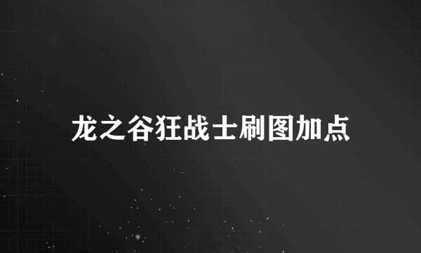 龙之谷狂战士刷图加点