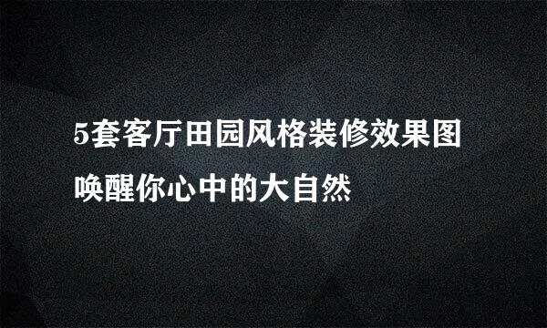 5套客厅田园风格装修效果图 唤醒你心中的大自然