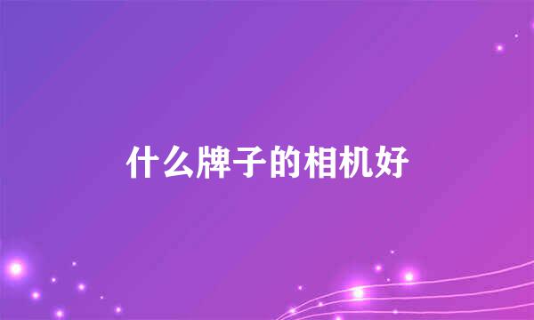 什么牌子的相机好