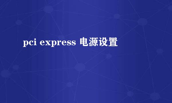 pci express 电源设置