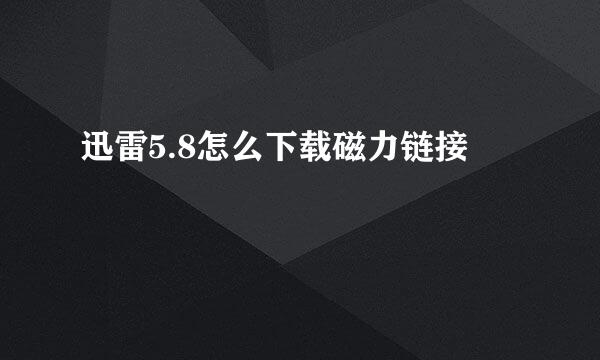 迅雷5.8怎么下载磁力链接