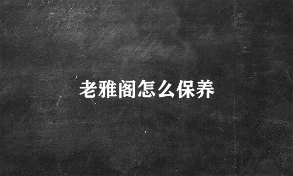 老雅阁怎么保养