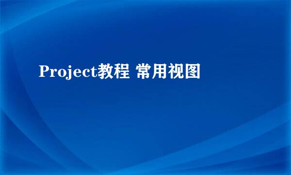 Project教程 常用视图