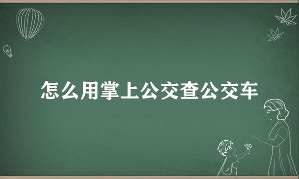 怎么用掌上公交查公交车