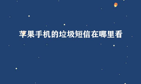 苹果手机的垃圾短信在哪里看