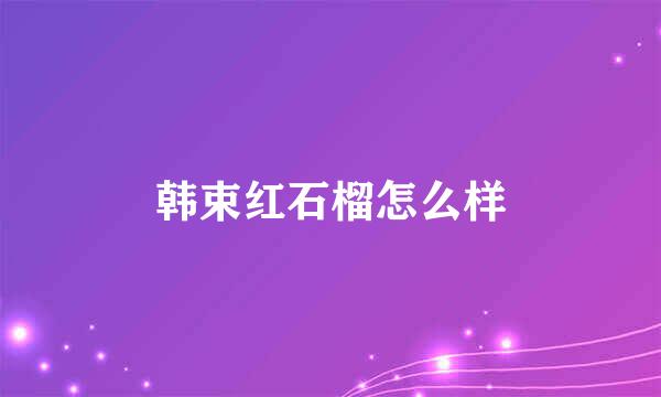 韩束红石榴怎么样