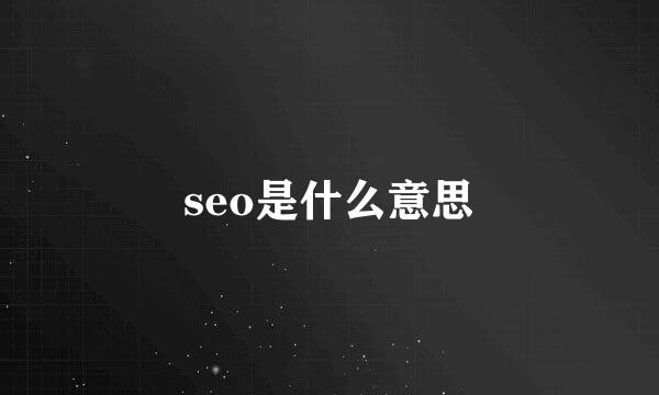 seo是什么意思