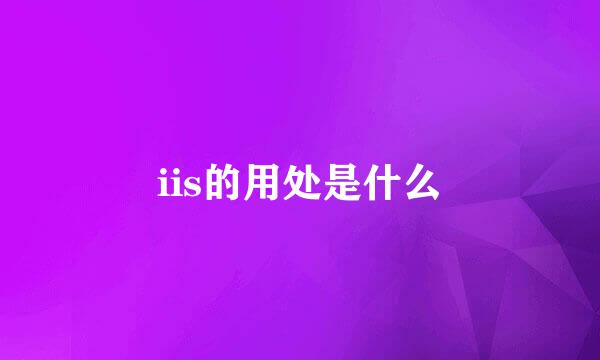 iis的用处是什么