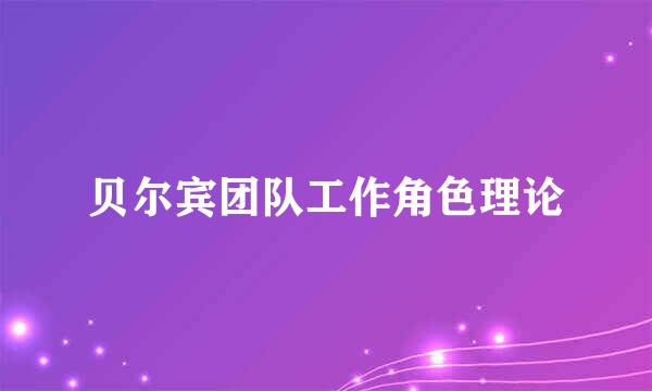 贝尔宾团队工作角色理论