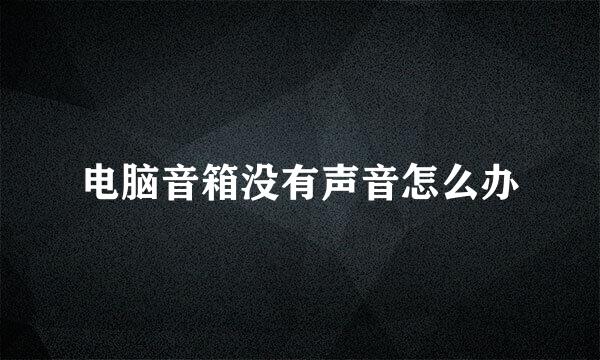 电脑音箱没有声音怎么办