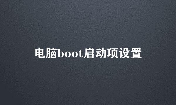 电脑boot启动项设置