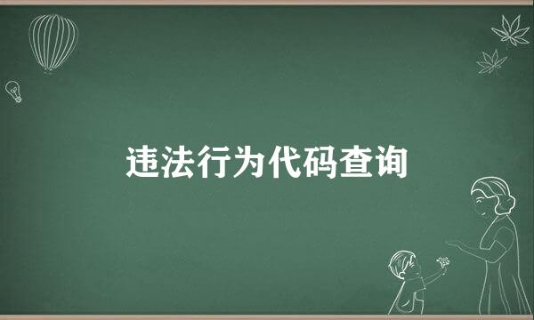 违法行为代码查询