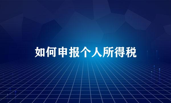 如何申报个人所得税