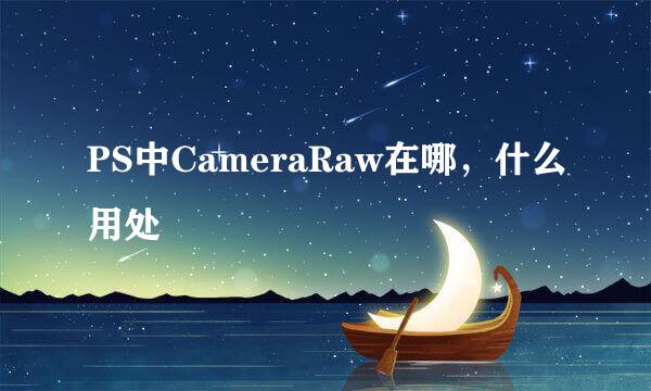 PS中CameraRaw在哪，什么用处