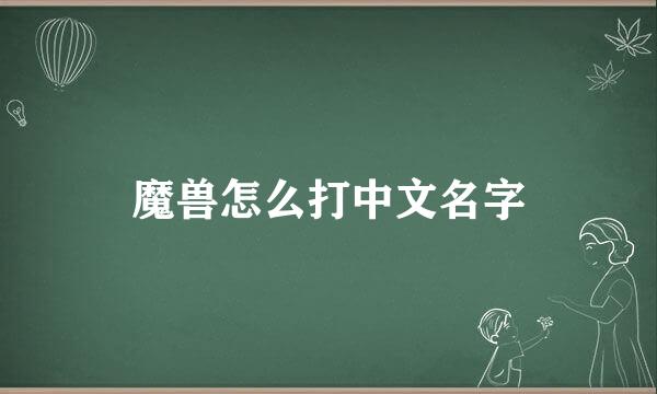 魔兽怎么打中文名字