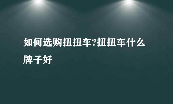 如何选购扭扭车?扭扭车什么牌子好