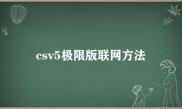 csv5极限版联网方法