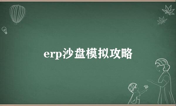 erp沙盘模拟攻略