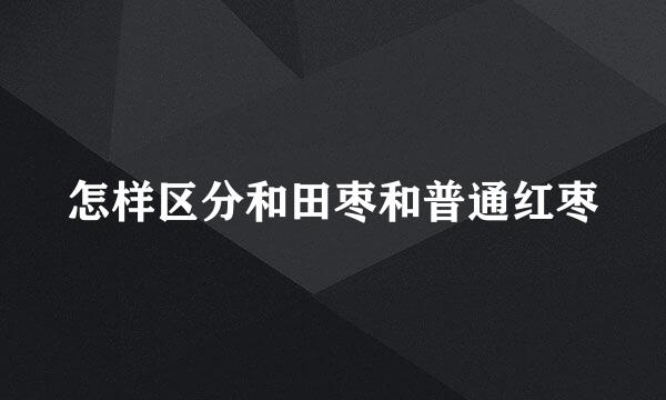 怎样区分和田枣和普通红枣