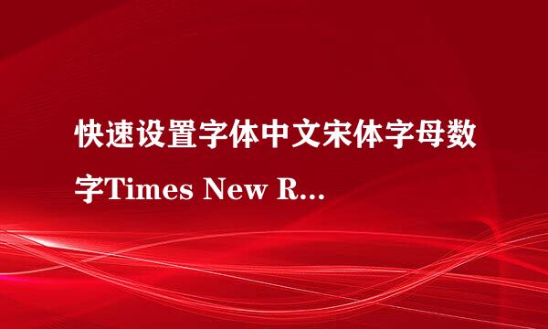 快速设置字体中文宋体字母数字Times New Roman