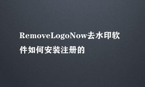 RemoveLogoNow去水印软件如何安装注册的