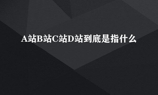 A站B站C站D站到底是指什么