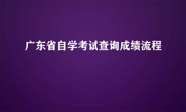 广东省自学考试查询成绩流程