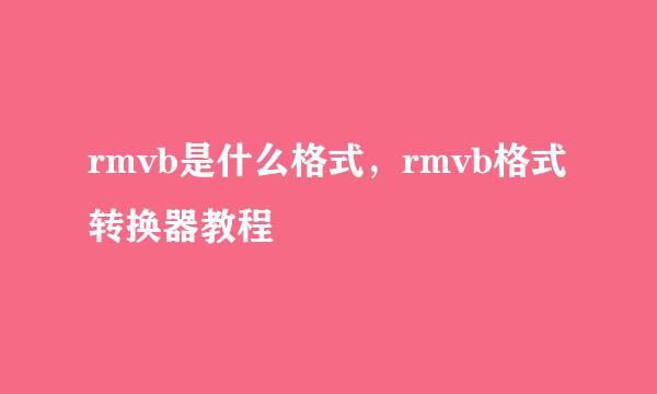 rmvb是什么格式，rmvb格式转换器教程