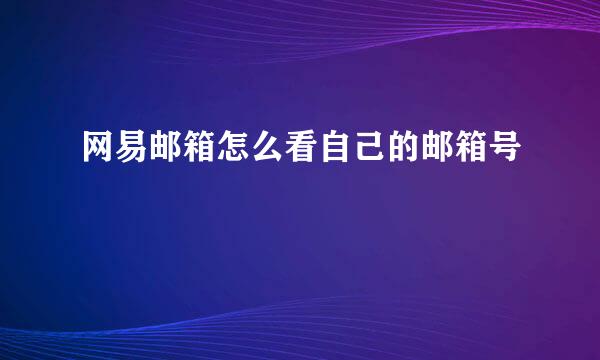 网易邮箱怎么看自己的邮箱号