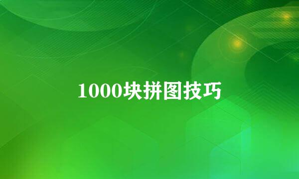 1000块拼图技巧