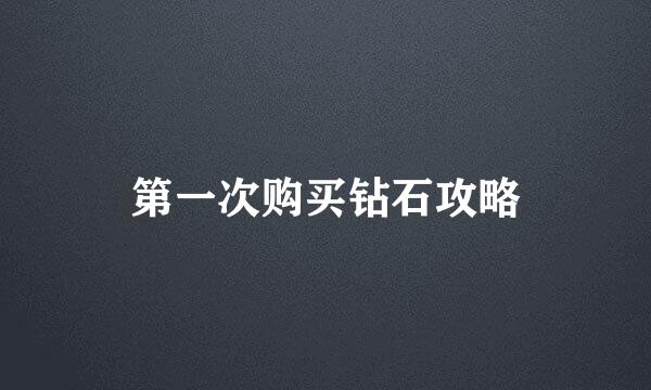 第一次购买钻石攻略