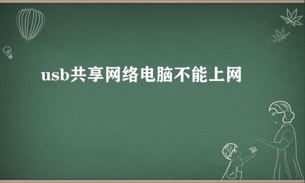 usb共享网络电脑不能上网