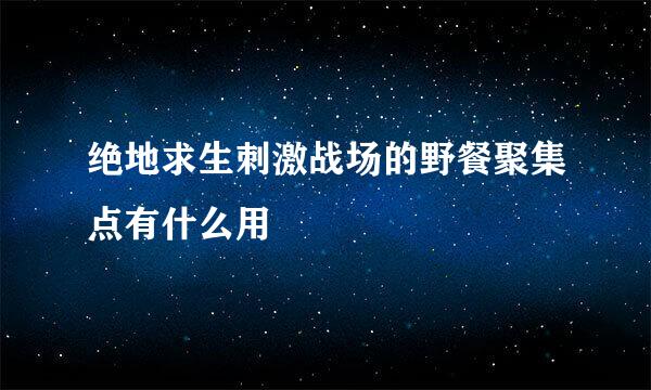 绝地求生刺激战场的野餐聚集点有什么用