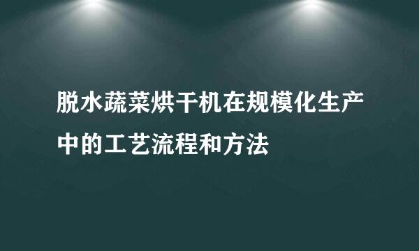 脱水蔬菜烘干机在规模化生产中的工艺流程和方法