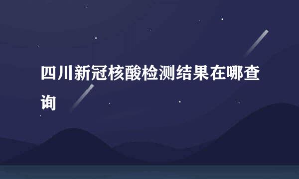 四川新冠核酸检测结果在哪查询