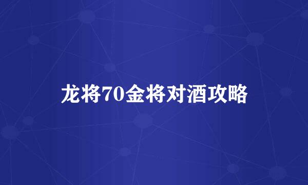 龙将70金将对酒攻略