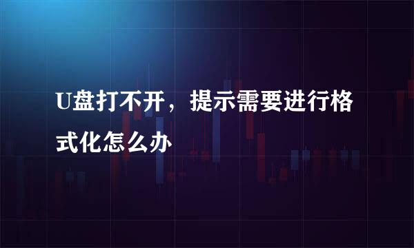 U盘打不开，提示需要进行格式化怎么办