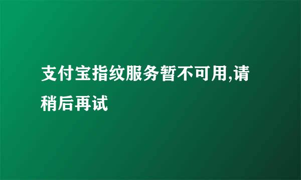 支付宝指纹服务暂不可用,请稍后再试