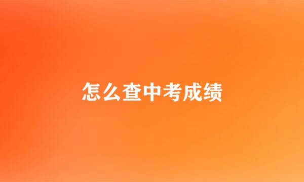 怎么查中考成绩