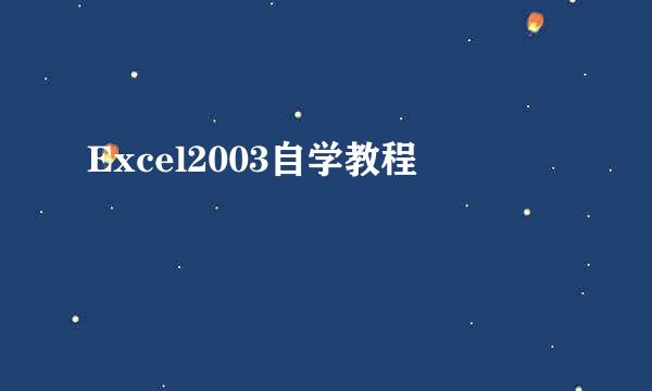 Excel2003自学教程