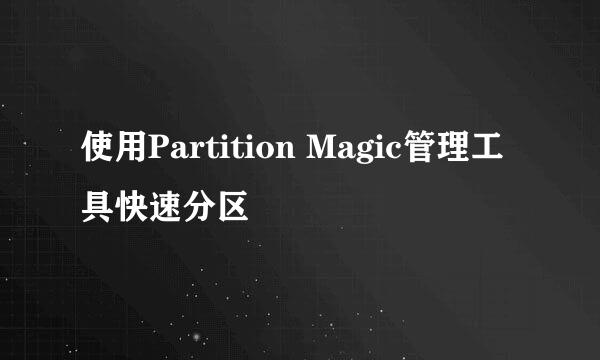 使用Partition Magic管理工具快速分区