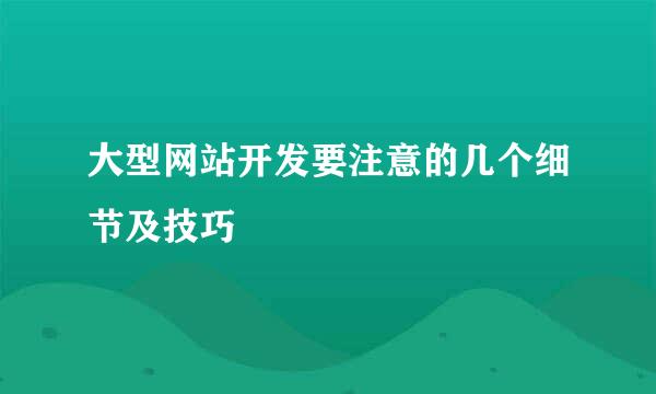 大型网站开发要注意的几个细节及技巧