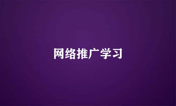 网络推广学习