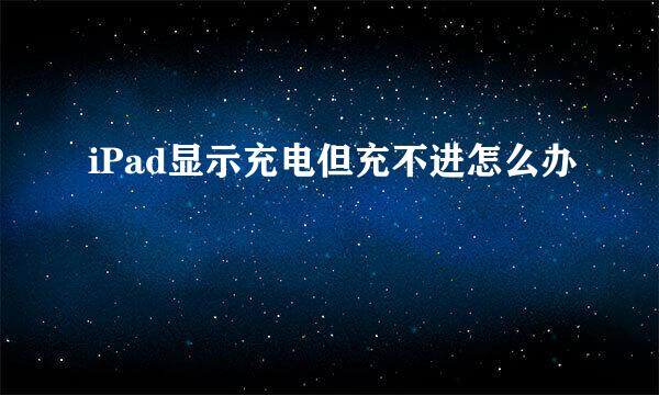 iPad显示充电但充不进怎么办