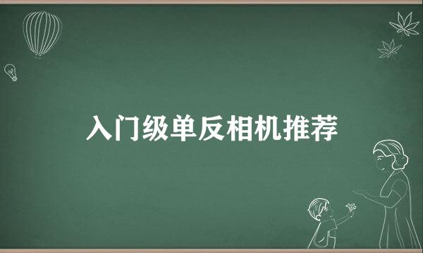 入门级单反相机推荐