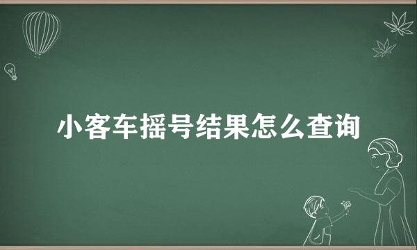 小客车摇号结果怎么查询