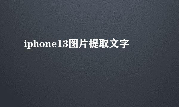 iphone13图片提取文字